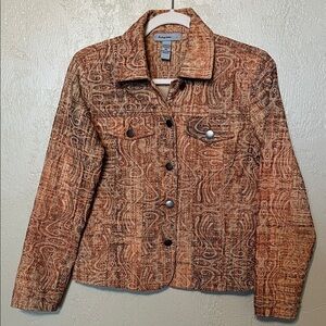 Analogy Petites Women's Tan and Peach Jacket